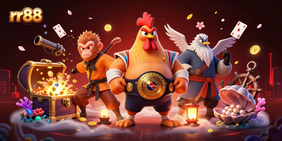 Experience thrilling action with rr88 as a Muay Thai rooster, monkey martial artist, and wise crane master unite for unforgettable gambling fun.