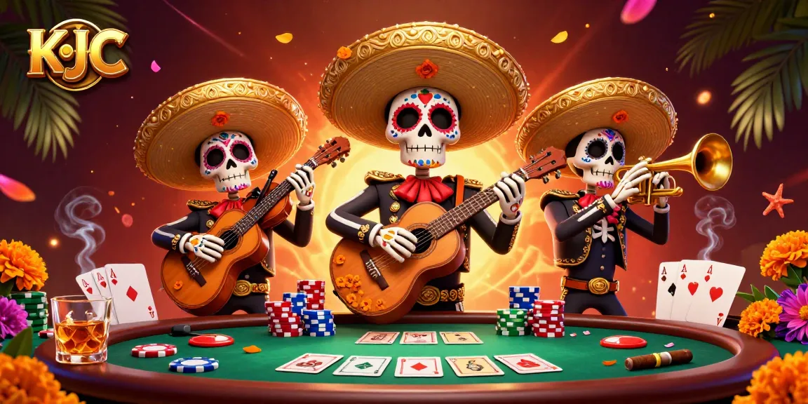 KJC offers thrilling gameplay with a vibrant mariachi scene at an exciting poker table.