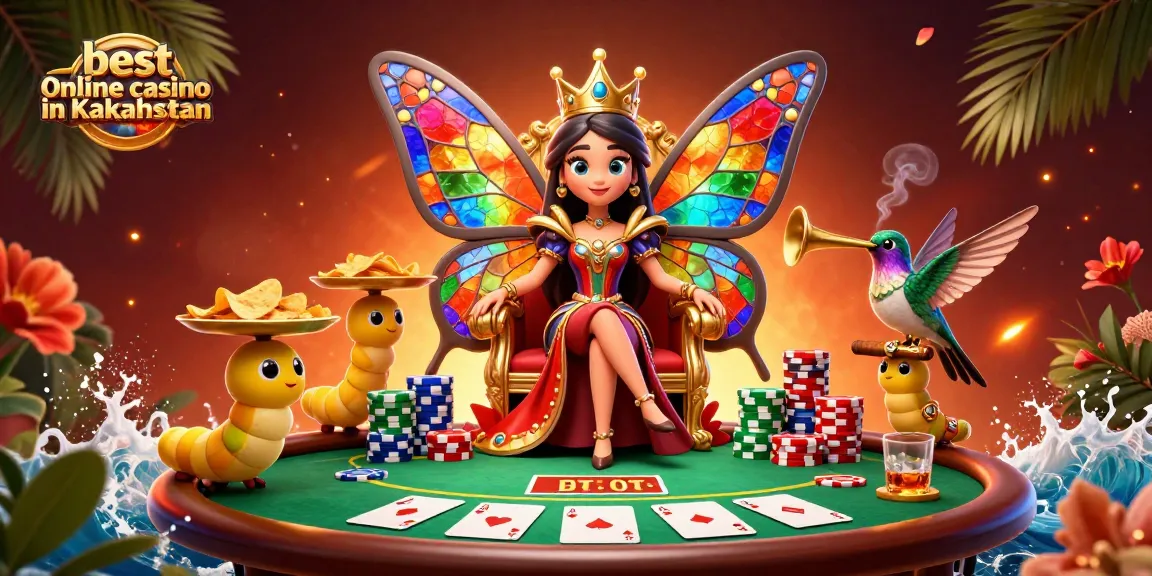 Play exciting games at the best online casino in Kazakhstan, featuring vibrant illustrations.