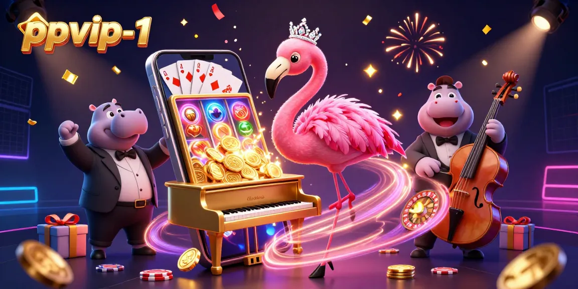 Play exciting slot games and win at ppvip-1 with vibrant casino scene and engaging characters.