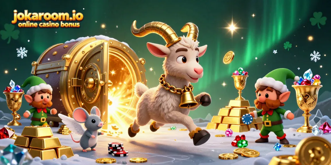 Experience the thrill of jokaroom.io online casino bonus with festive casino characters and dazzling treasures!