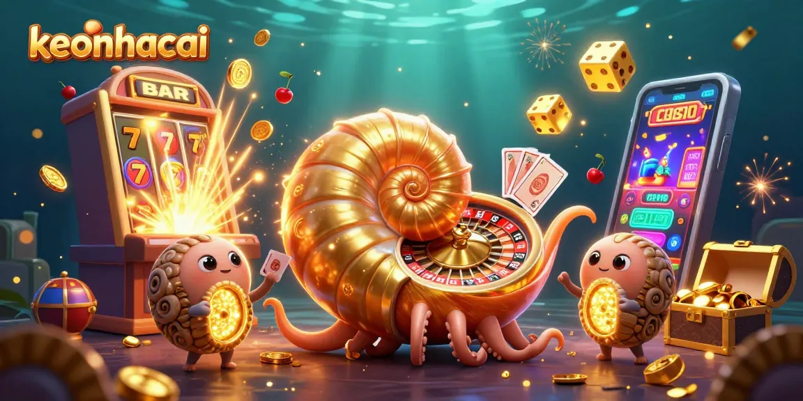 Experience keonhacai's thrill with an underwater casino scene featuring vibrant games and golden treasures.