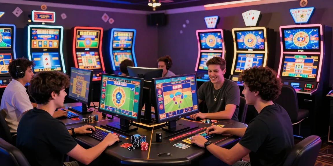 Exciting gameplay at credit card casinos at https://troyuk.co.uk featuring diverse players in a vibrant casino environment.
