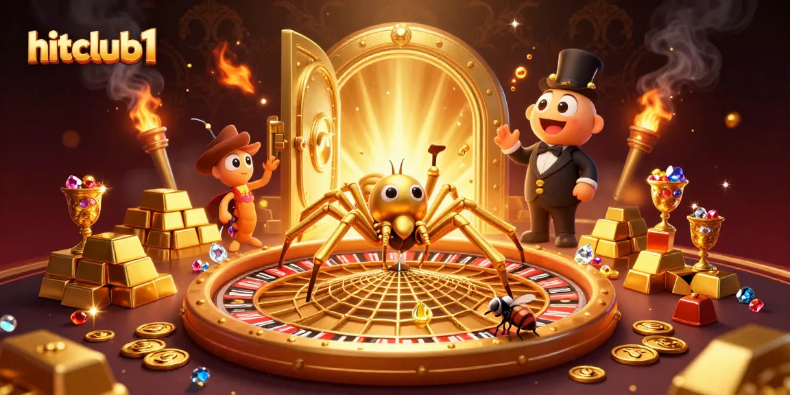 Experience thrilling bets at hitclub1 with a golden spider spinning roulette and dazzling treasures.