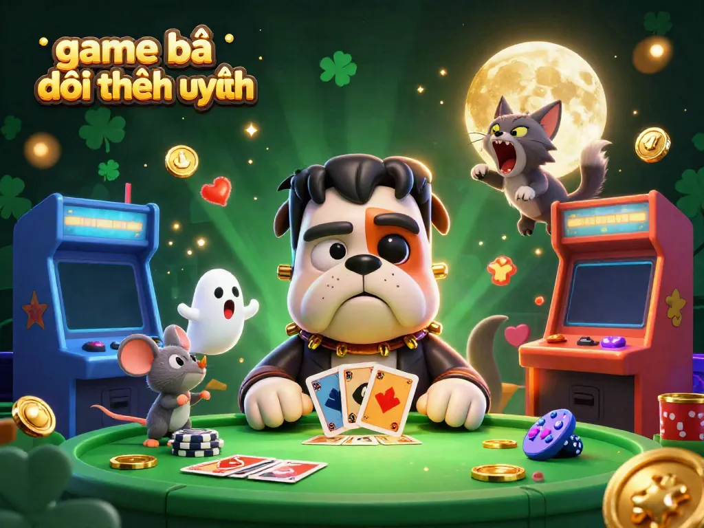 Engage in thrilling gameplay with game bài đổi thưởng uy tín featuring vibrant casino elements and cartoon characters.