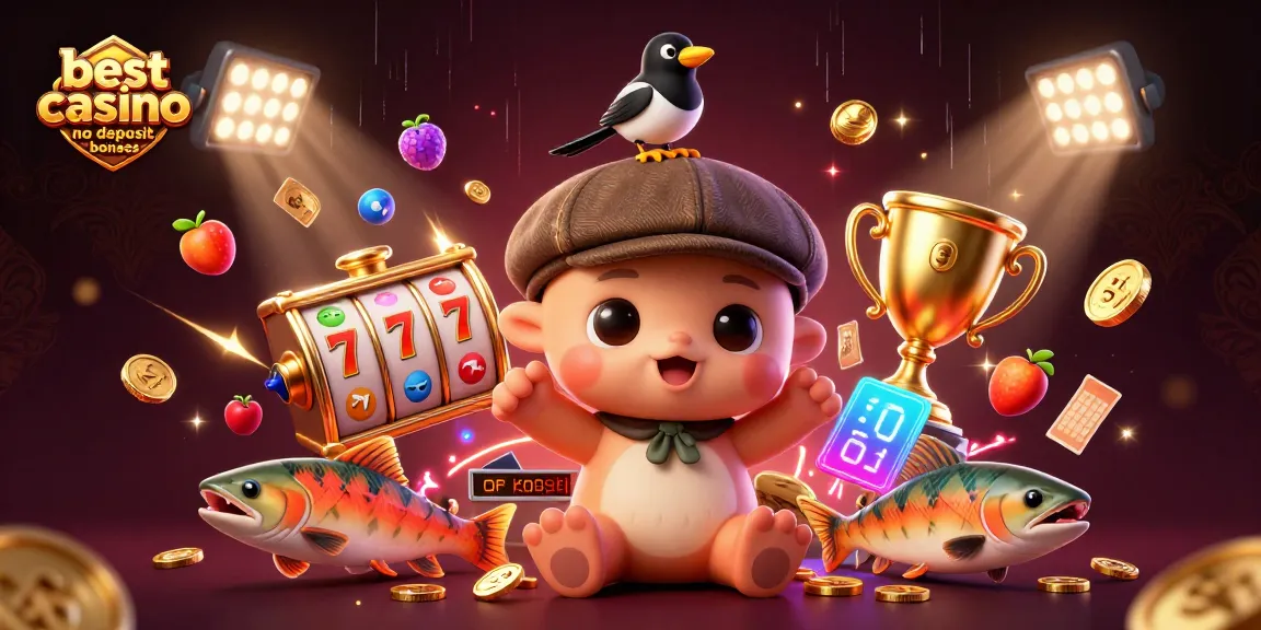 Experience the excitement with the best casino no deposit bonuses showcased in this vibrant illustration.