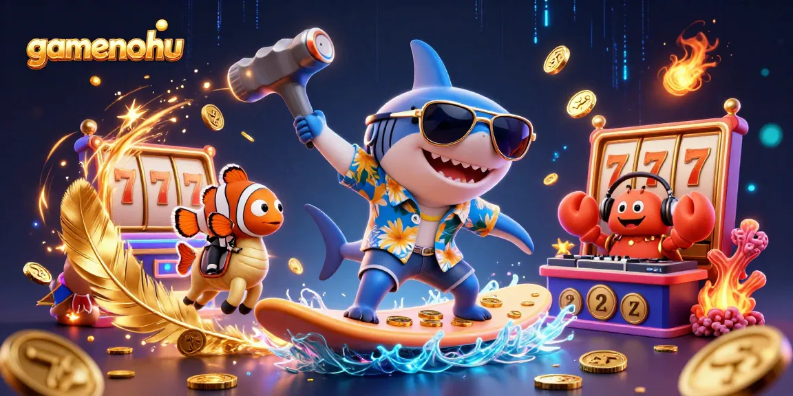 Spin to win at gamenohu with this exciting underwater casino adventure featuring a shark, clownfish, and crab DJ.