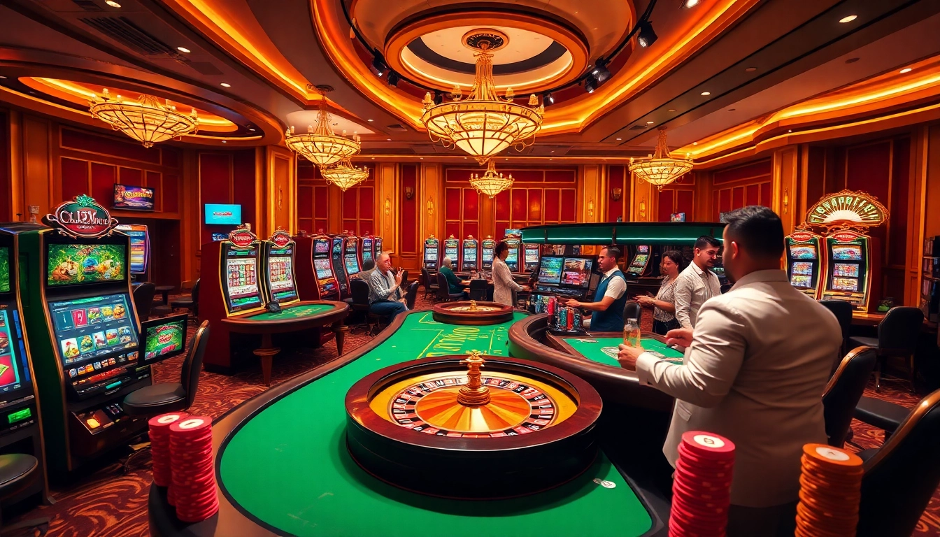 Players enjoying games at a luxurious casino featuring elements from https://555win5.co.com, showcasing excitement and elegance.