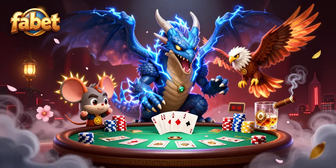 Experience thrilling fa bet action with a thunder dragon and vibrant casino elements.