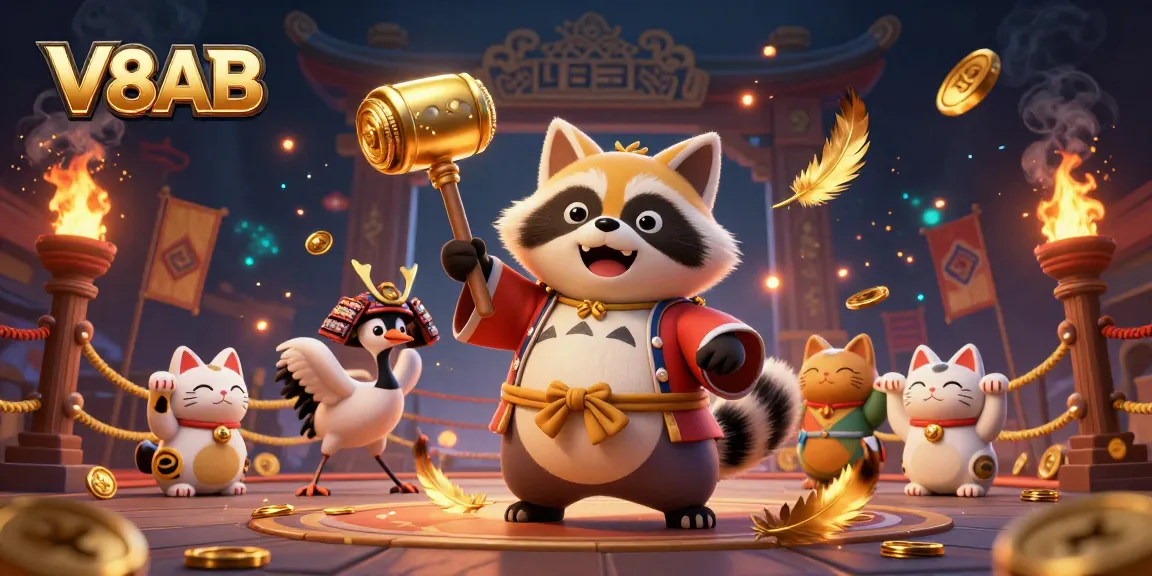 Experience exciting gameplay at V8AB with charming characters and dynamic casino elements.