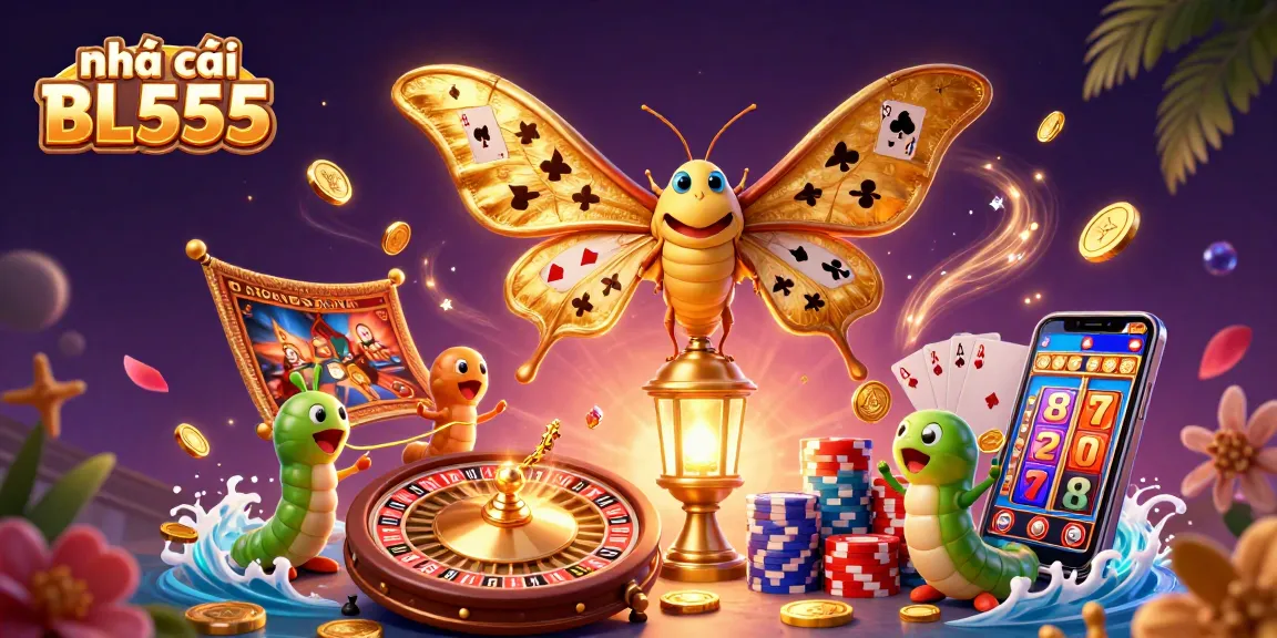Experience casino excitement with nhà cái BL555 in a vivid 3D illustration of gaming and winning.