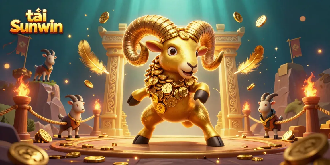 Experience tải Sunwin with this vibrant casino illustration featuring a dynamic golden ram.